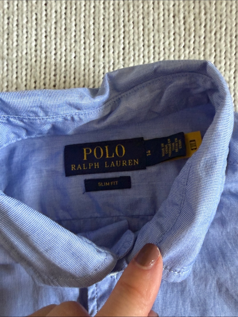 Polo Ralph Lauren Cotton Button Down Shirt Blue Size 14 - Picture 3 of 7